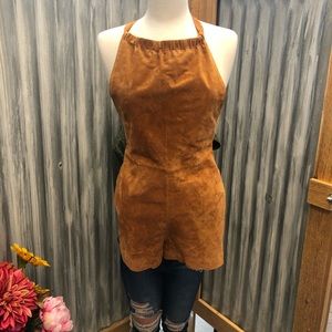 ASOS Halter romper in SUEDE